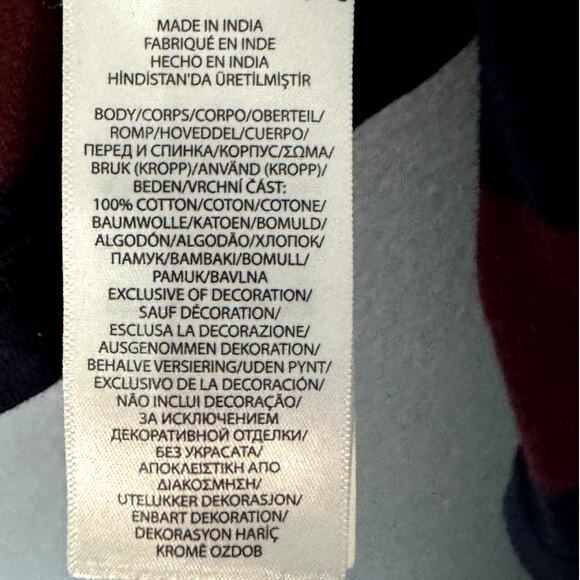 POLO RALPH LAUREN YOUTH BURGUNDY & BLUE LONG SLEEVE HOODED SHIRT SIZE 5 - Picture 5 of 8